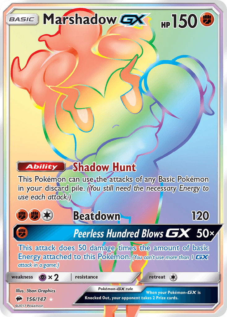 Marshadow-GX Burning Shadows card