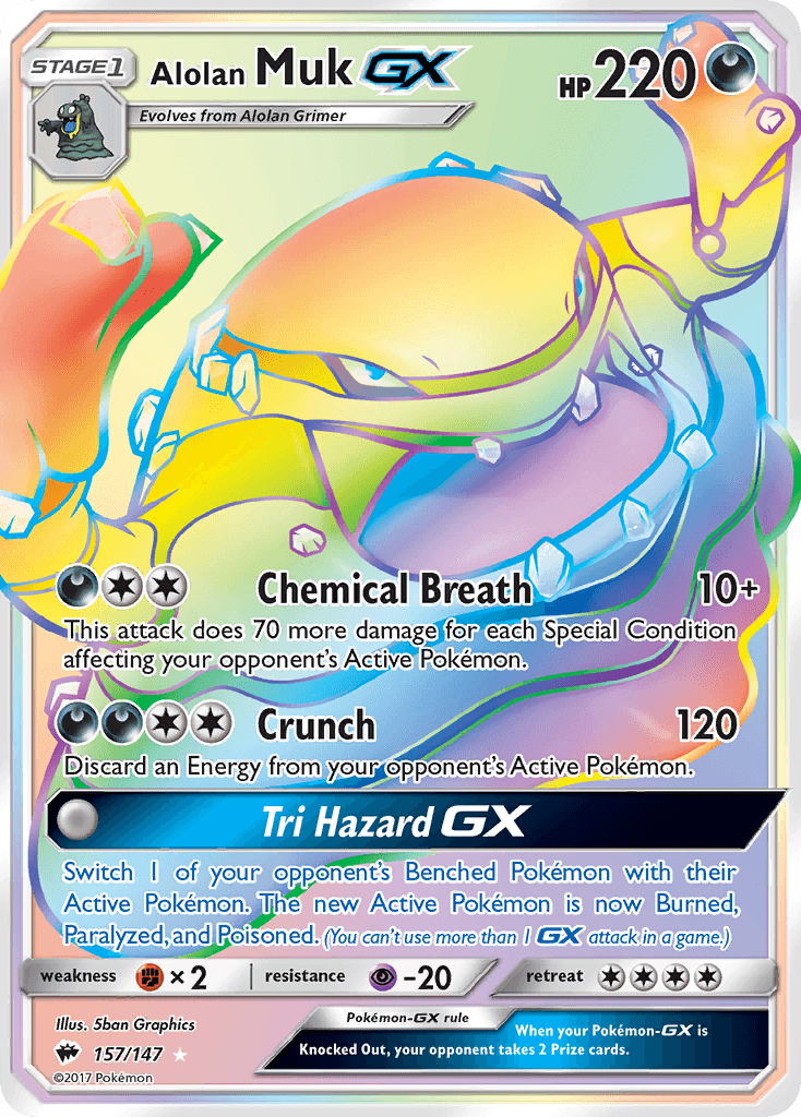 Alolan Muk-GX Burning Shadows card