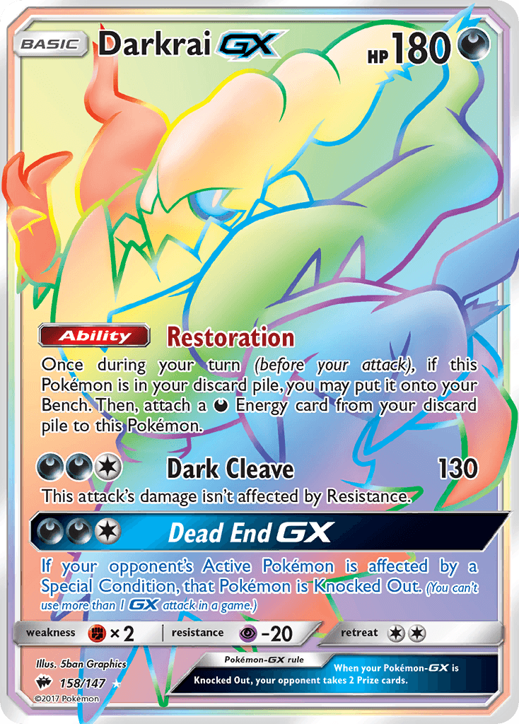 Darkrai-GX Burning Shadows card