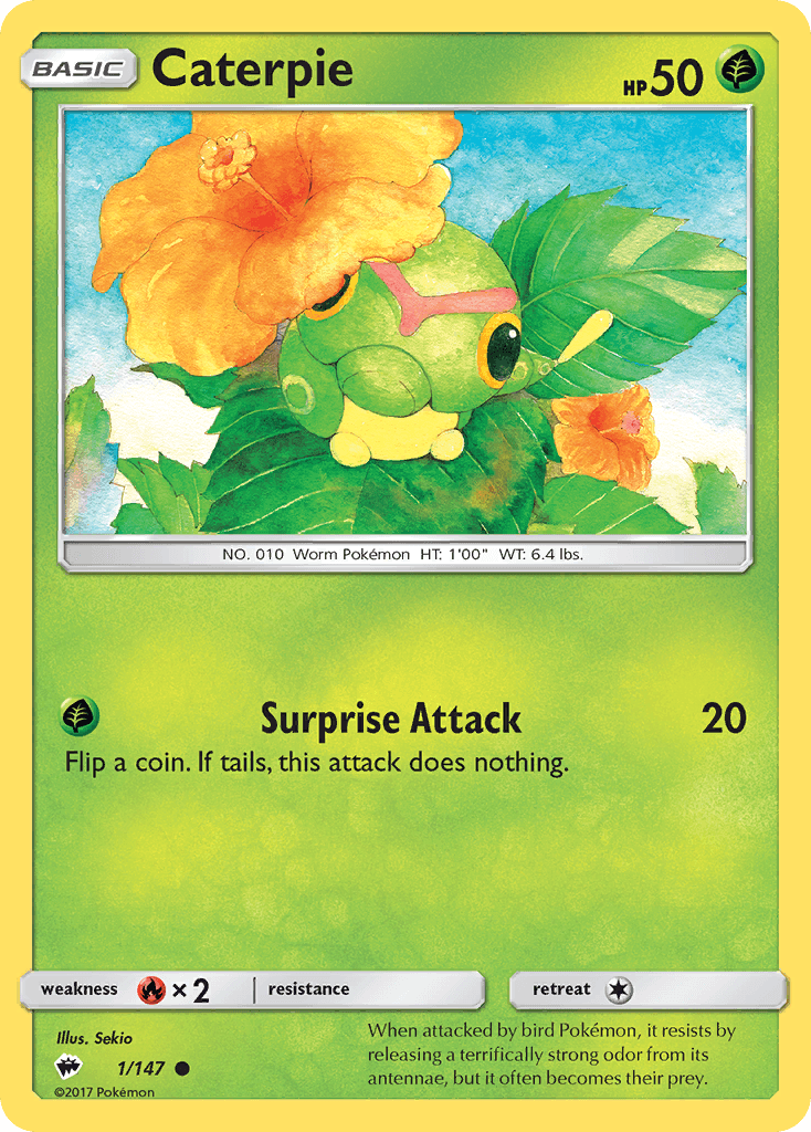 Caterpie Burning Shadows card