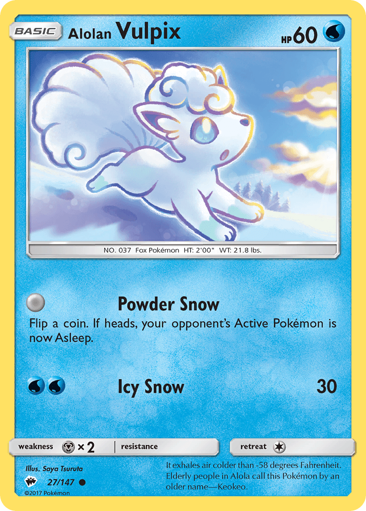 Alolan Vulpix Burning Shadows card