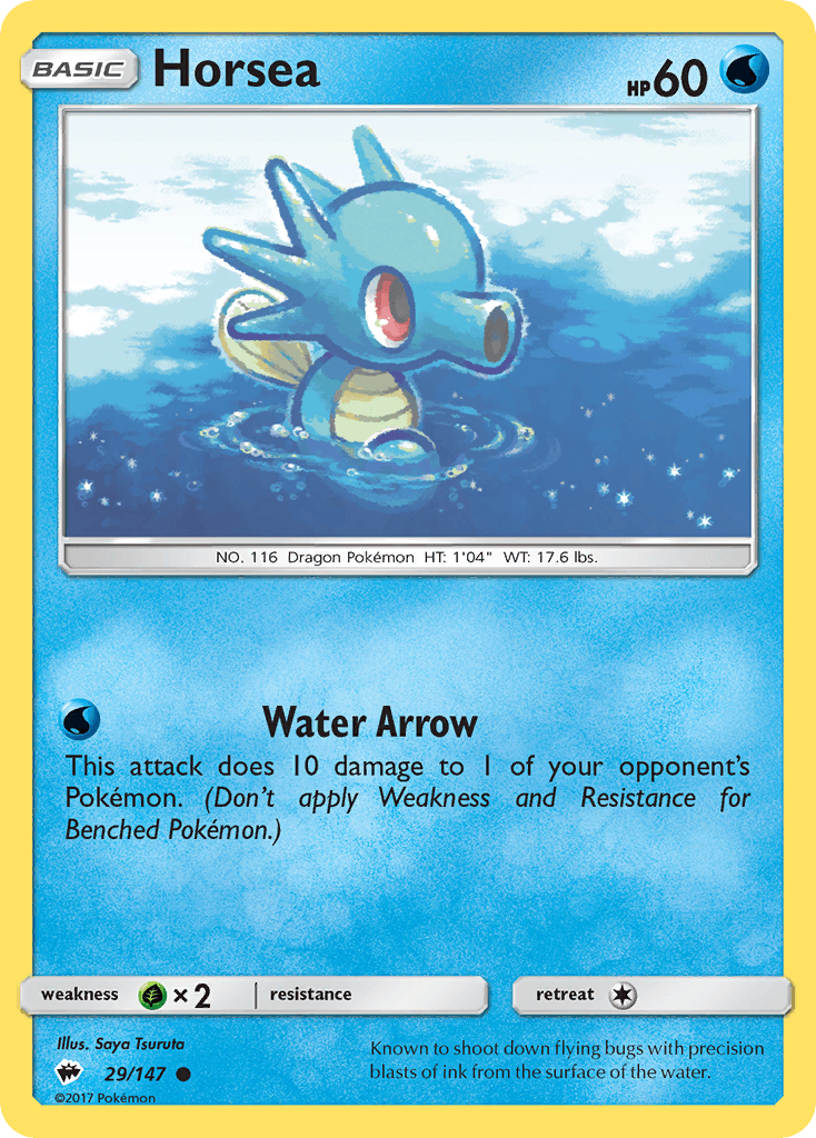 Horsea Burning Shadows card