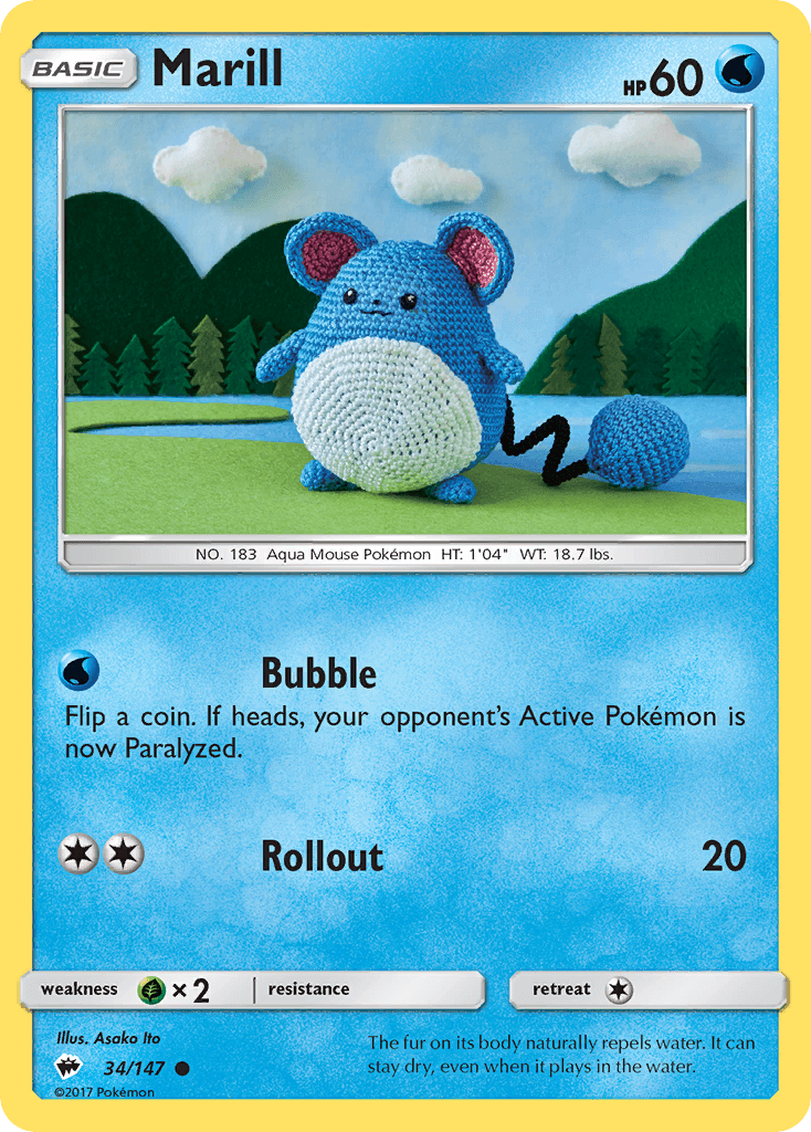 Marill Burning Shadows card