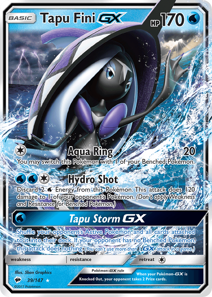 Tapu Fini-GX Burning Shadows card