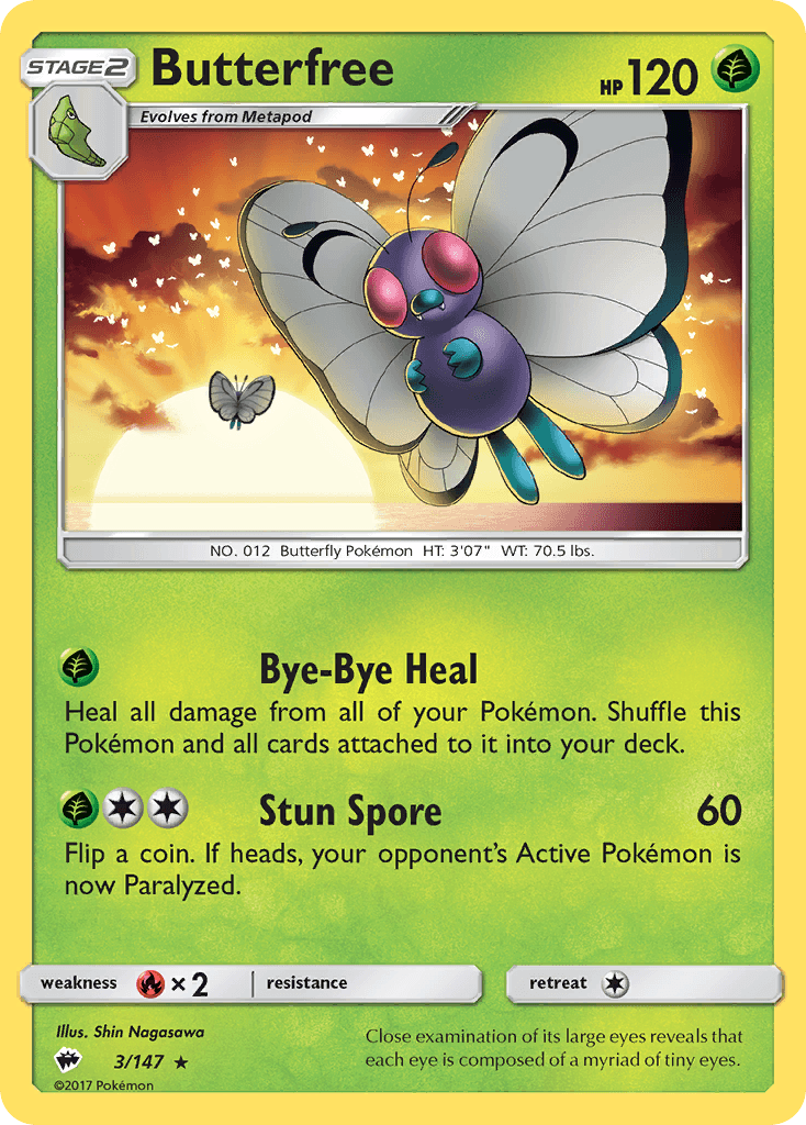 Butterfree Burning Shadows card