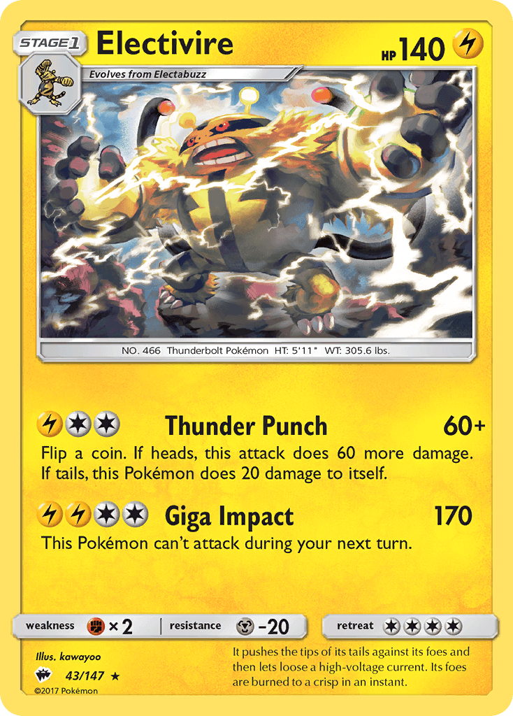 Electivire Burning Shadows card