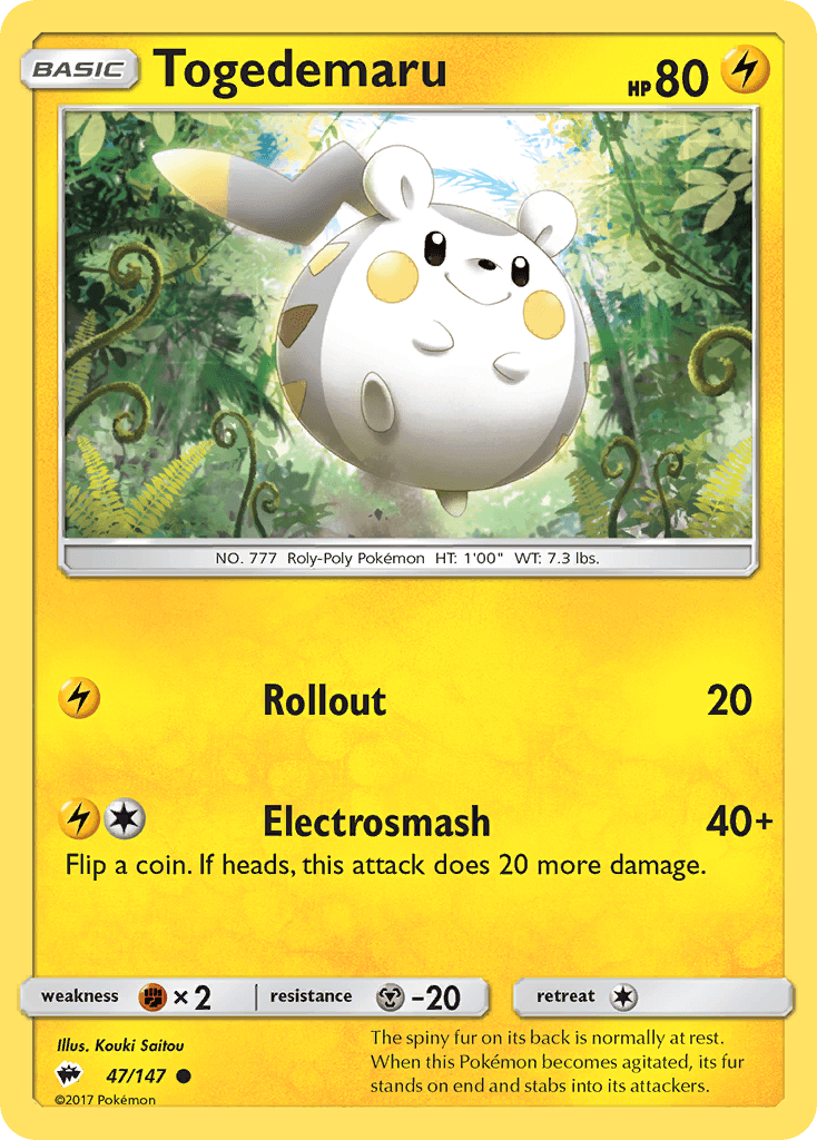 Togedemaru Burning Shadows card