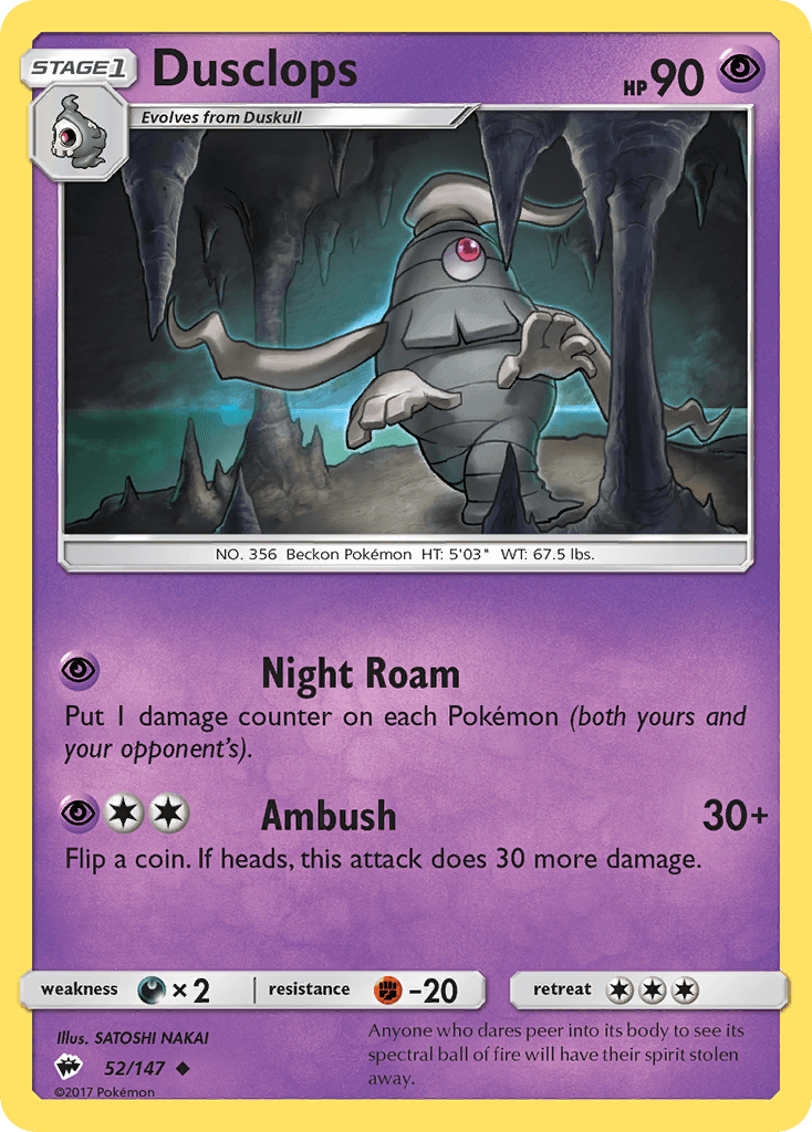 Dusclops Burning Shadows card