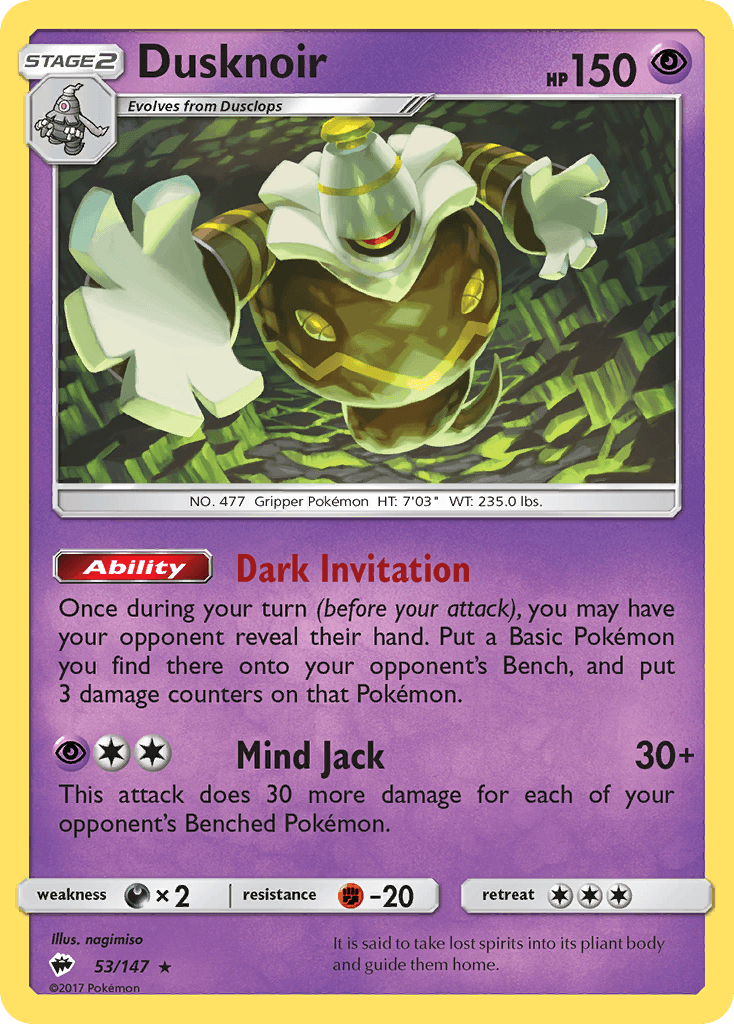 Dusknoir Burning Shadows card
