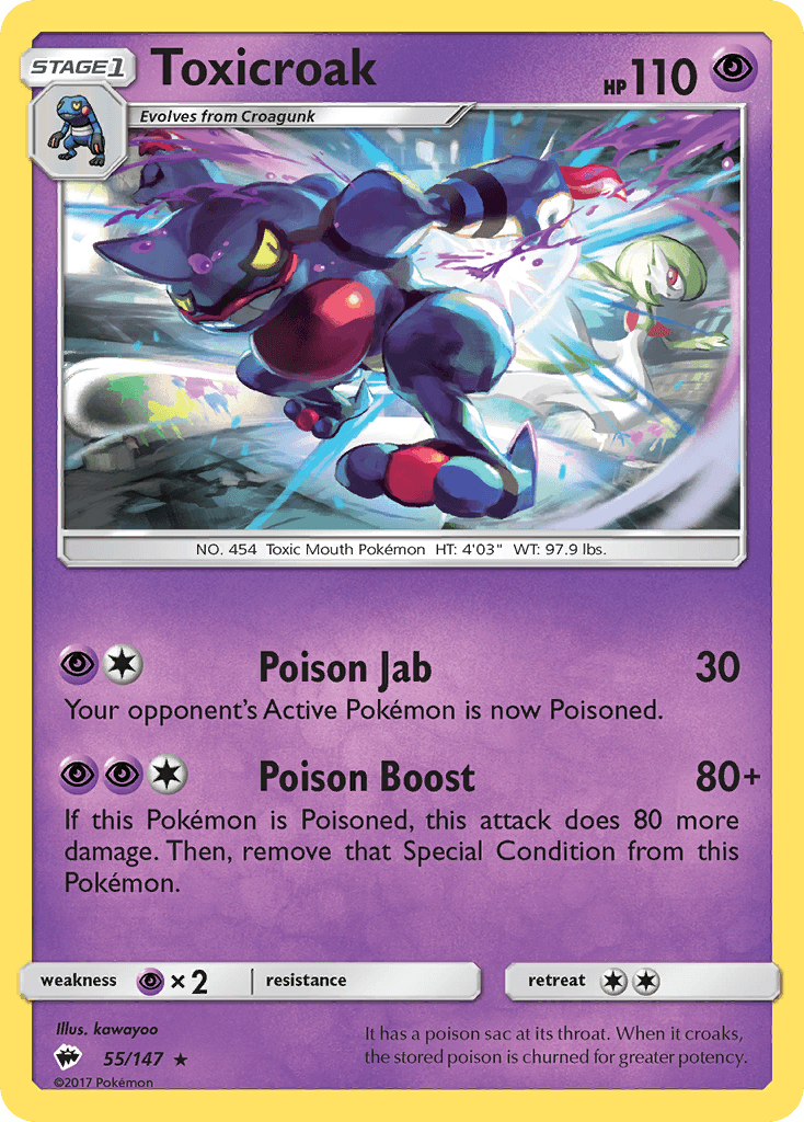 Toxicroak Burning Shadows card