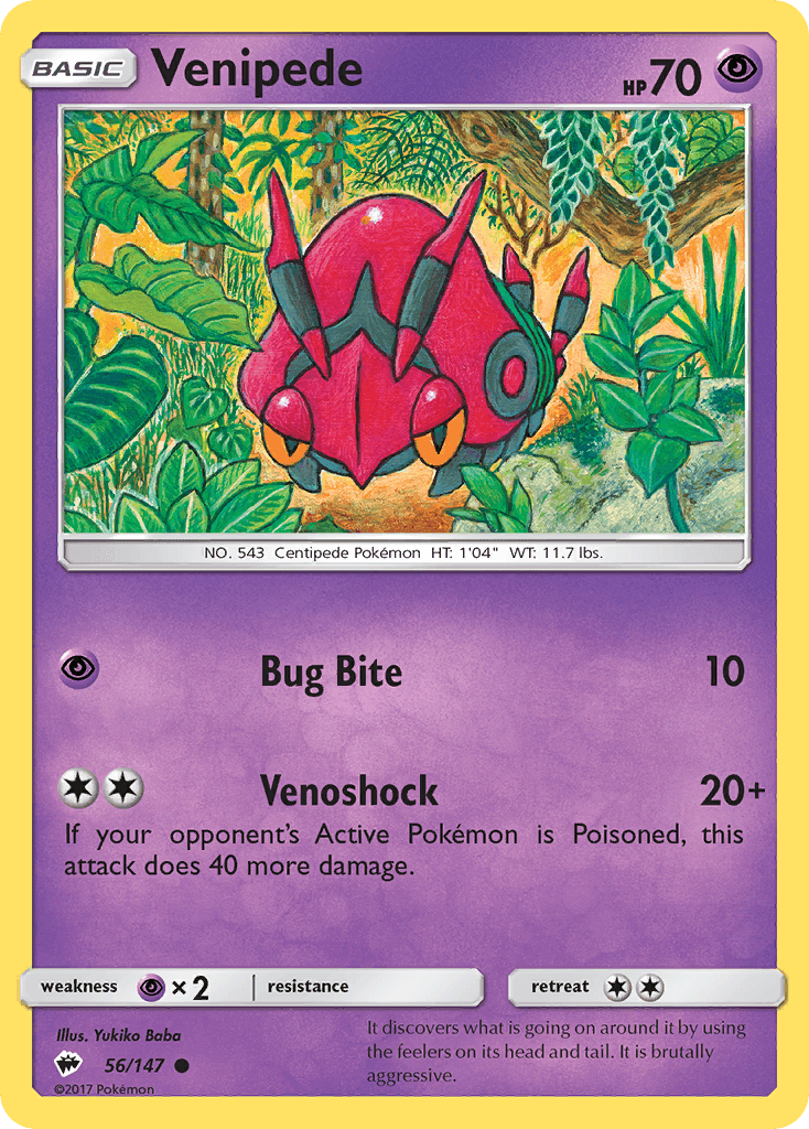 Venipede Burning Shadows card