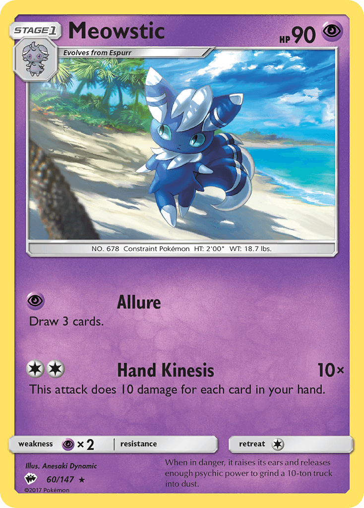 Meowstic Burning Shadows card
