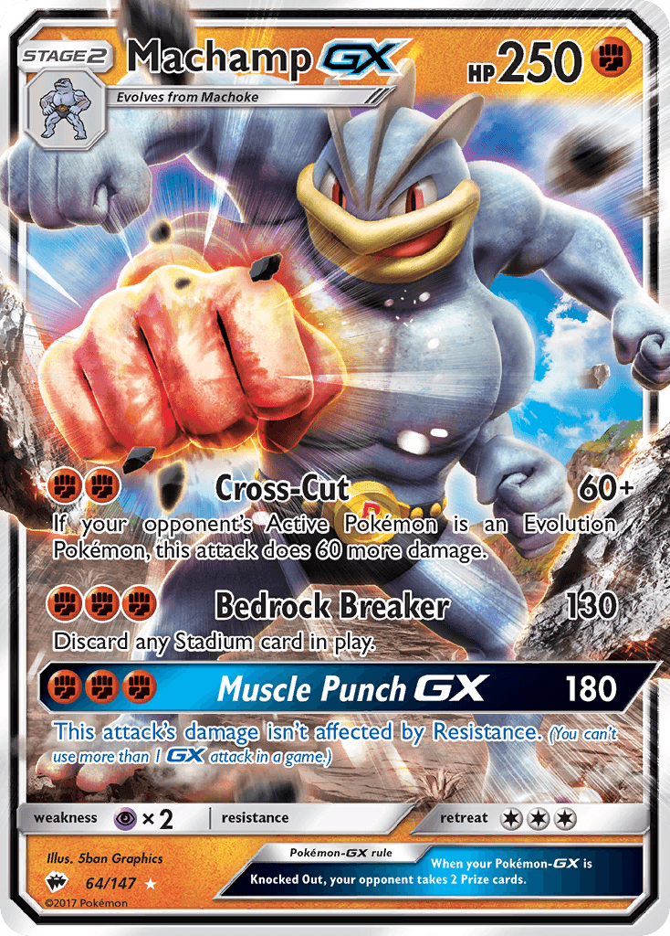 Machamp-GX Burning Shadows card