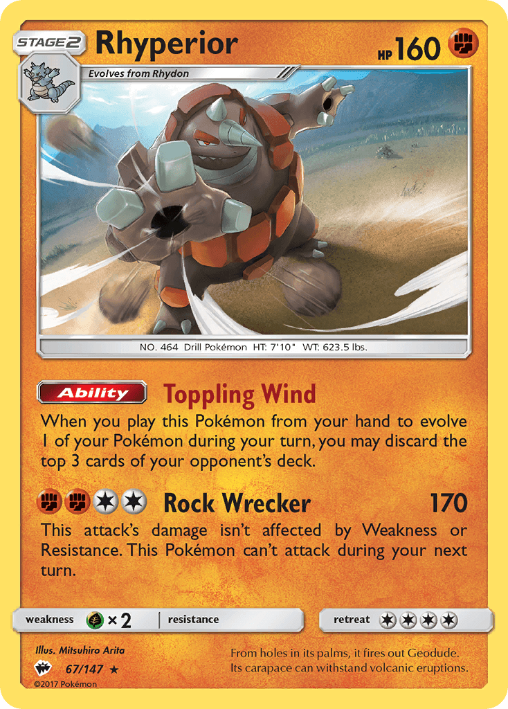 Rhyperior Burning Shadows card
