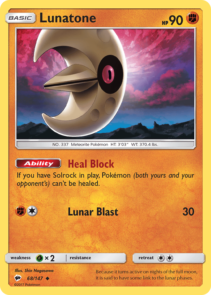 Lunatone Burning Shadows card