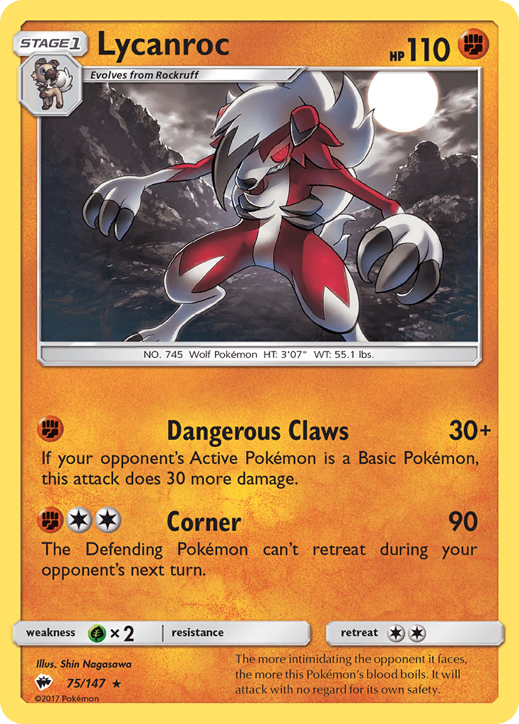 Lycanroc Burning Shadows card