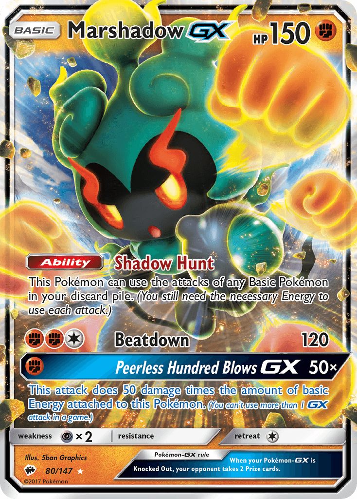 Marshadow-GX Burning Shadows card