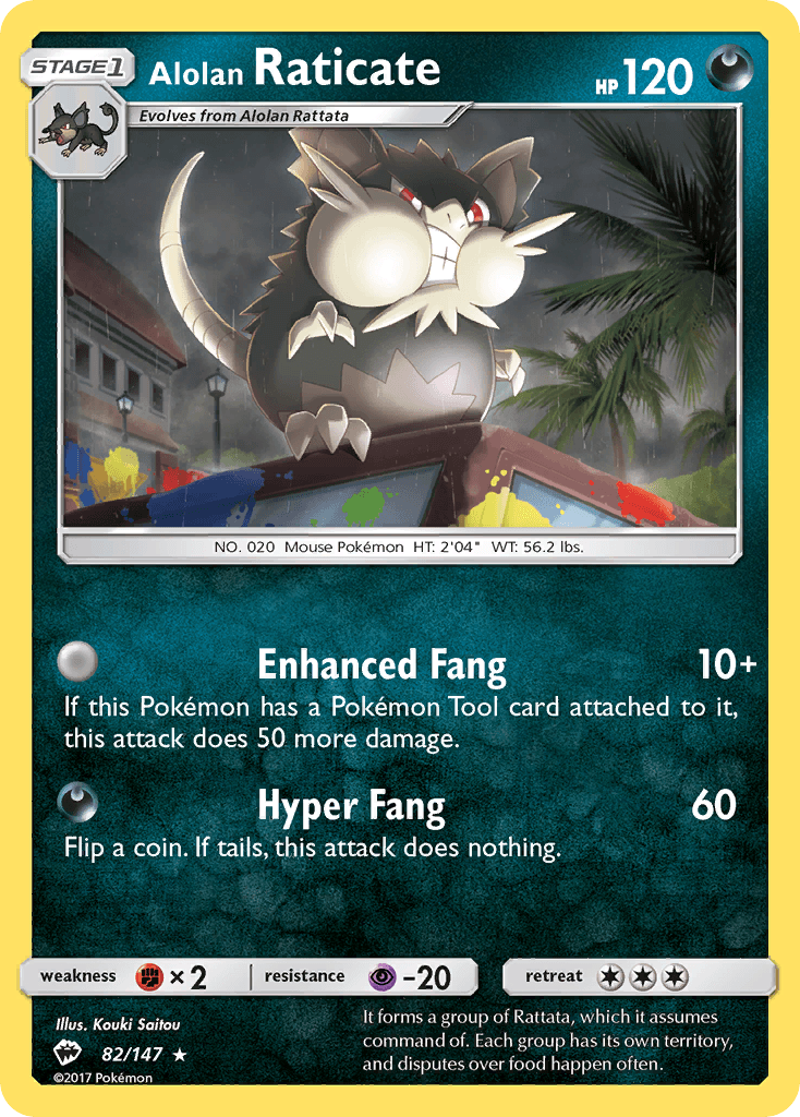 Alolan Raticate Burning Shadows card