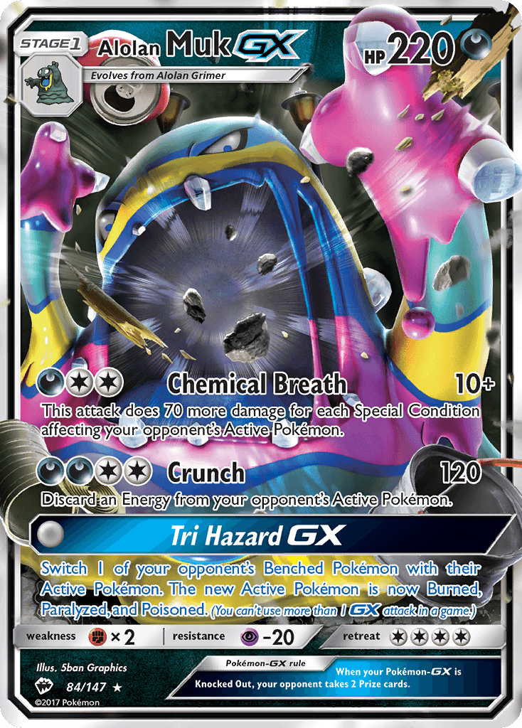 Alolan Muk-GX Burning Shadows card