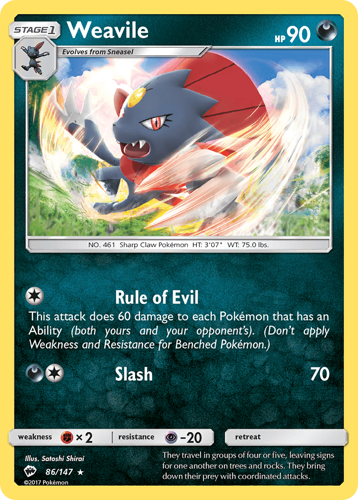 Weavile Burning Shadows card