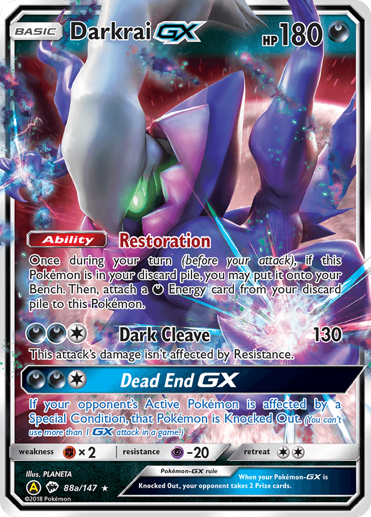 Darkrai-GX Burning Shadows card