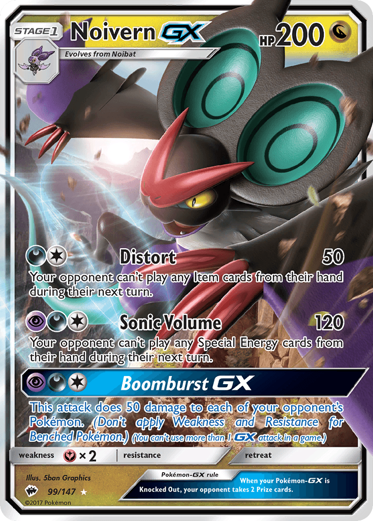 Noivern-GX Burning Shadows card