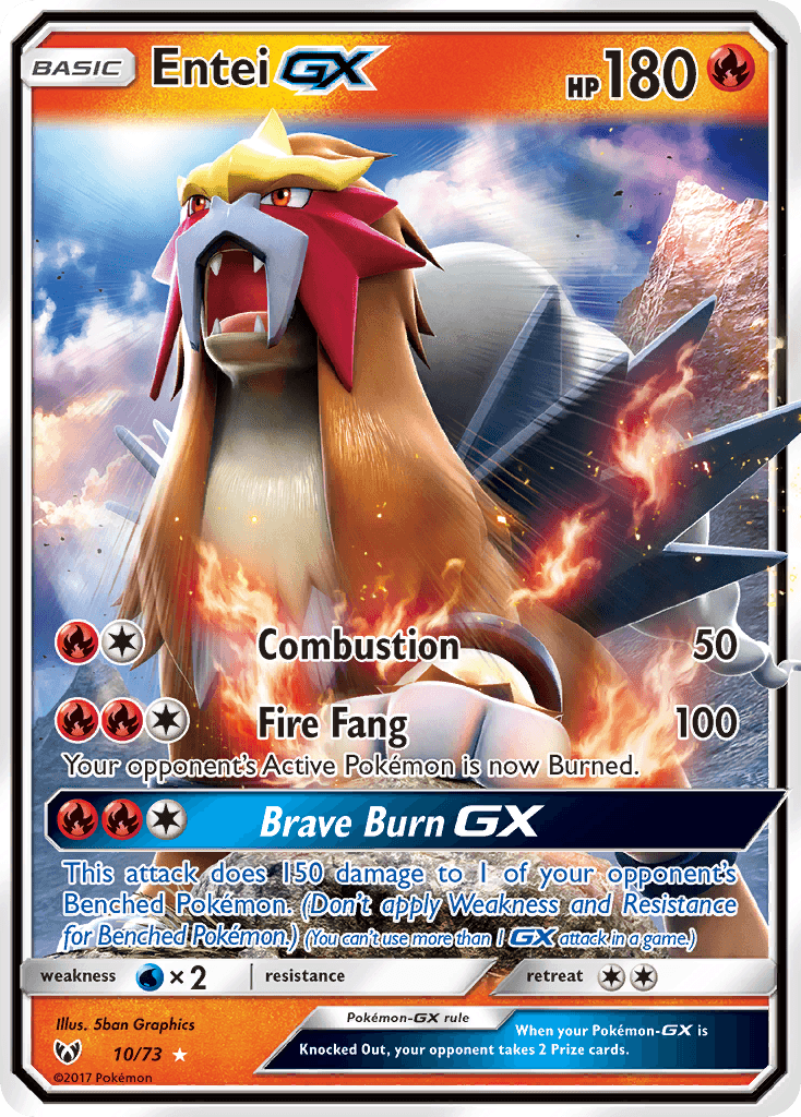 Entei-GX Shining Legends card