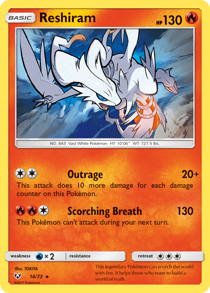 Reshiram Shining Legends card
