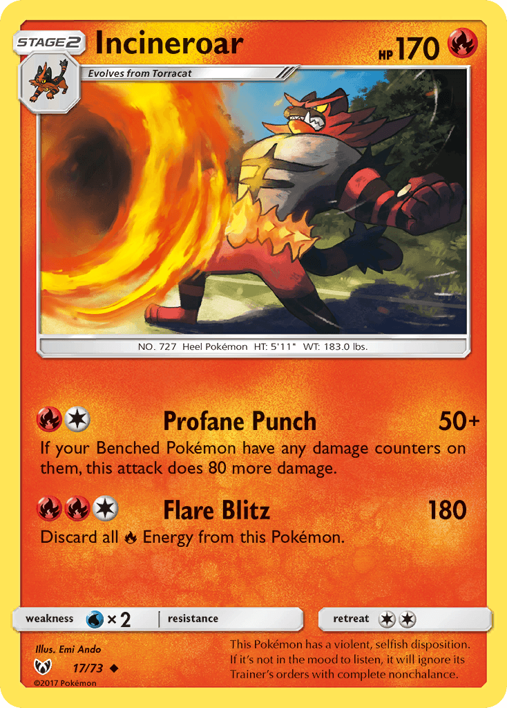 Incineroar Shining Legends card