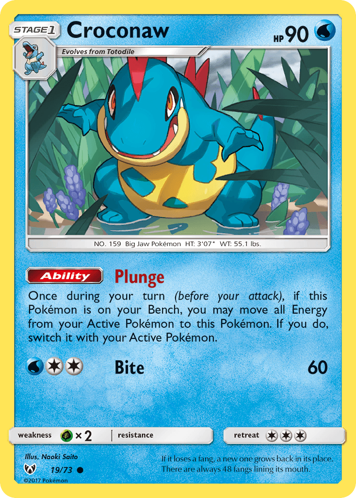 Croconaw Shining Legends card