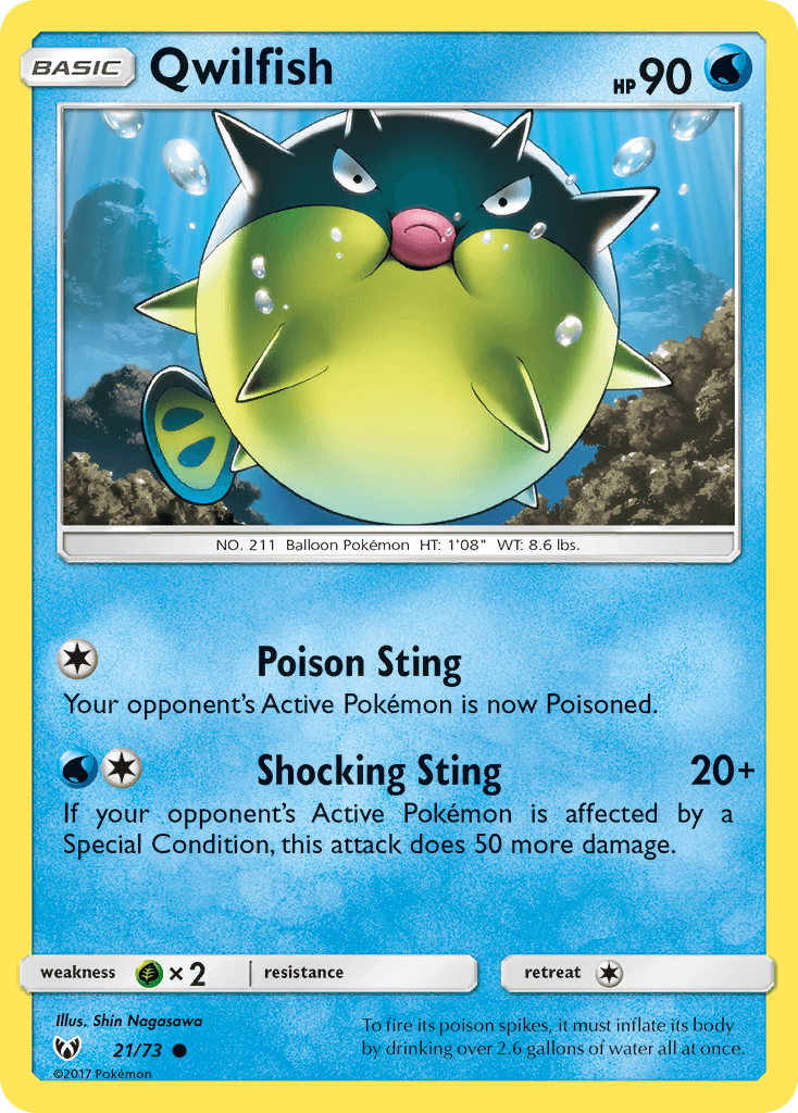 Qwilfish Shining Legends card