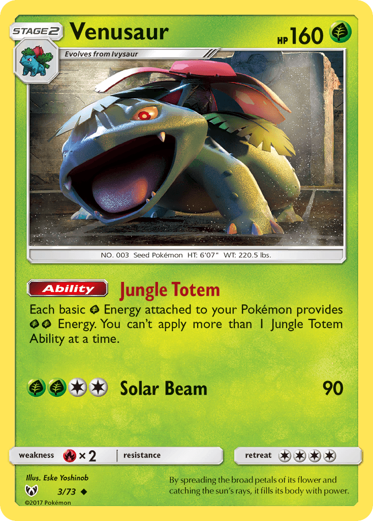 Venusaur Shining Legends card