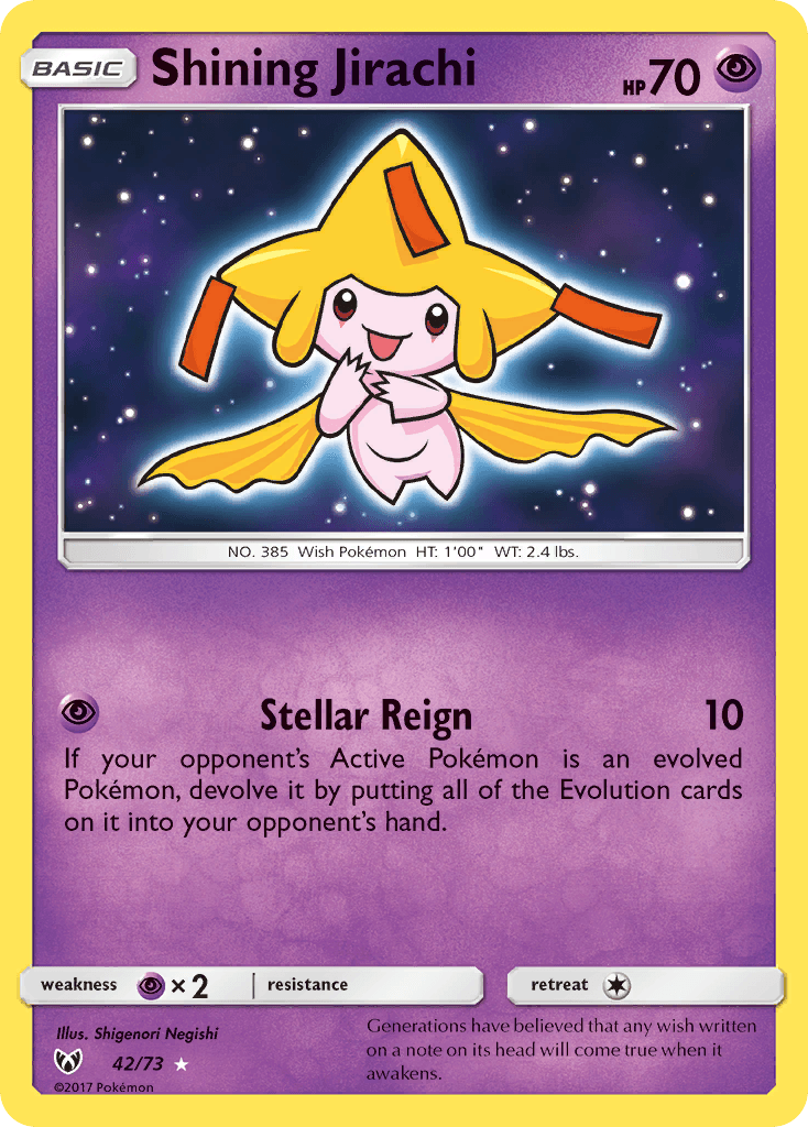 Shining Jirachi Shining Legends card