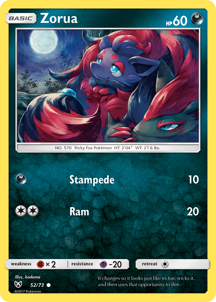 Zorua Shining Legends card