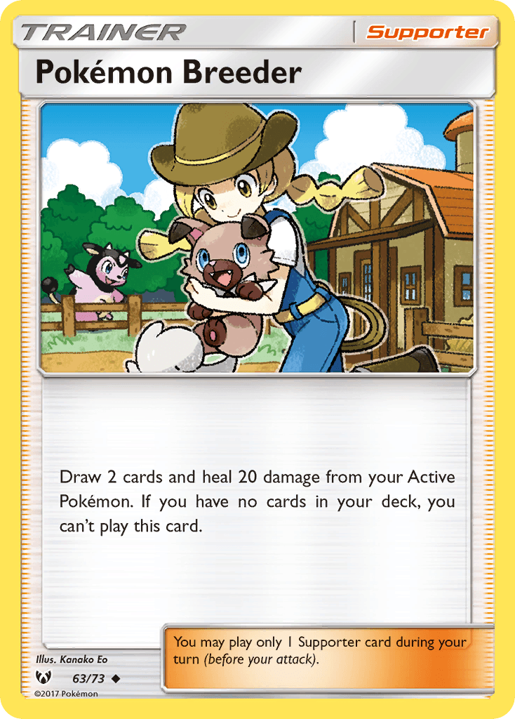 Pokémon Breeder Shining Legends card