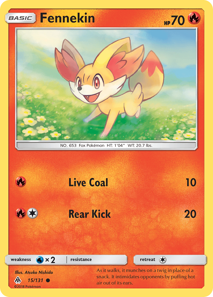 Fennekin Forbidden Light card