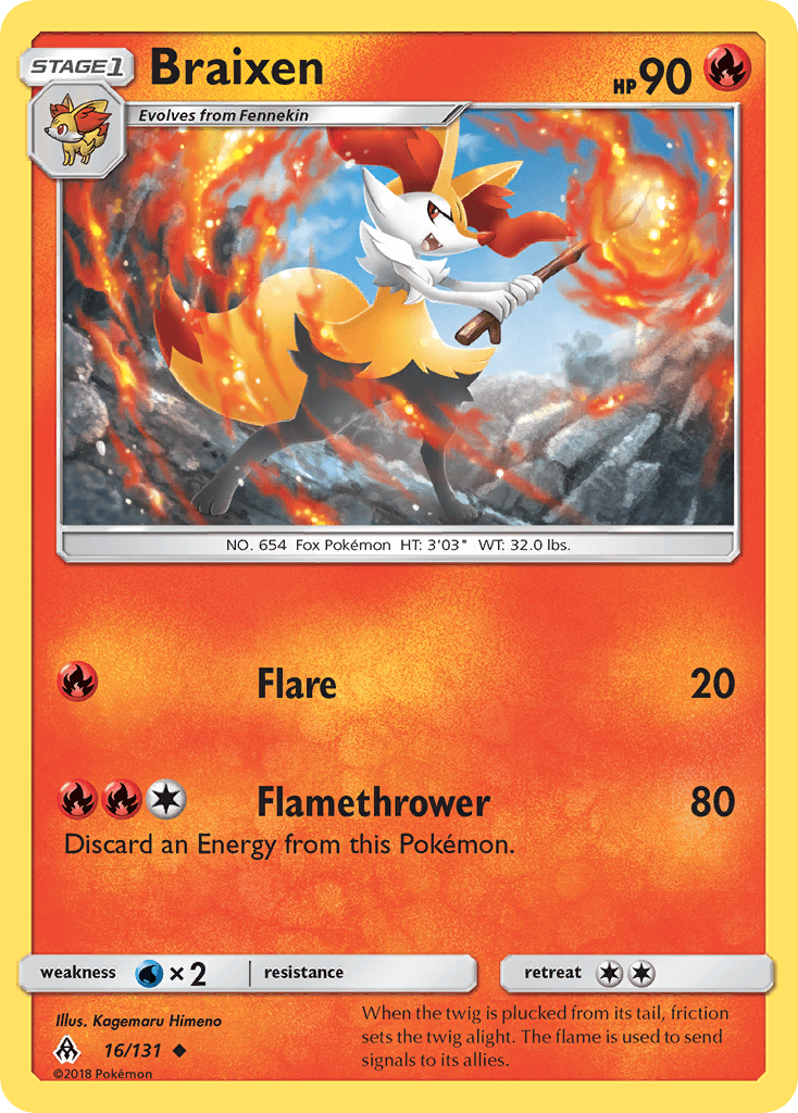 Braixen Forbidden Light card