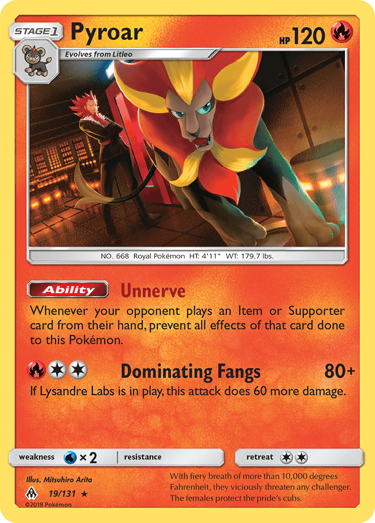 Pyroar Forbidden Light card