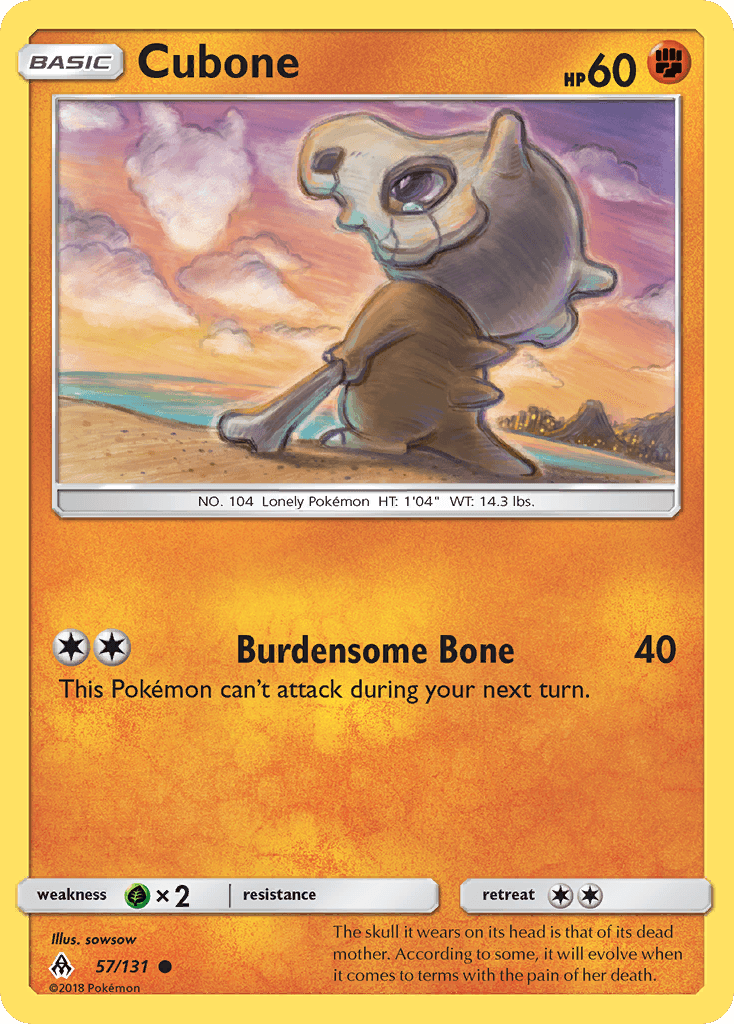 Cubone Forbidden Light card