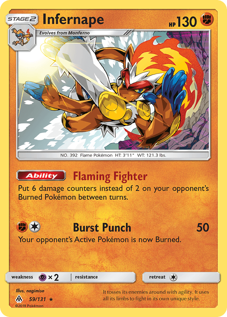 Infernape Forbidden Light card