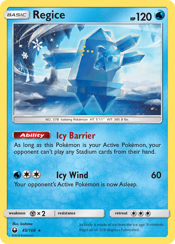 Regice Celestial Storm card