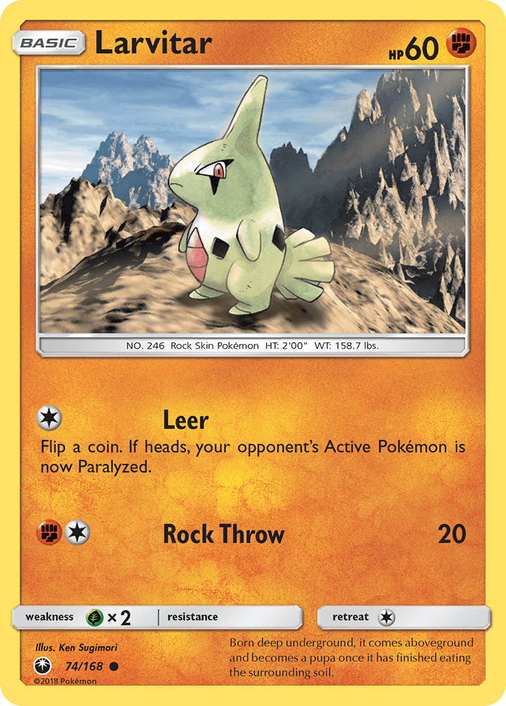 Larvitar Celestial Storm card