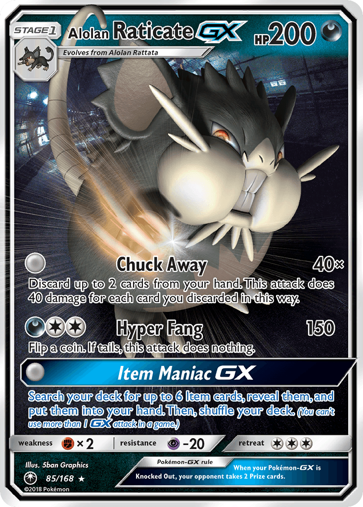Alolan Raticate-GX Celestial Storm card