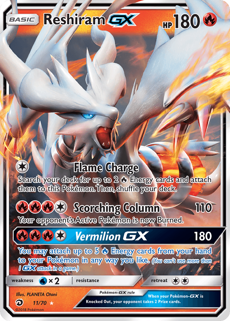 Reshiram-GX Dragon Majesty card