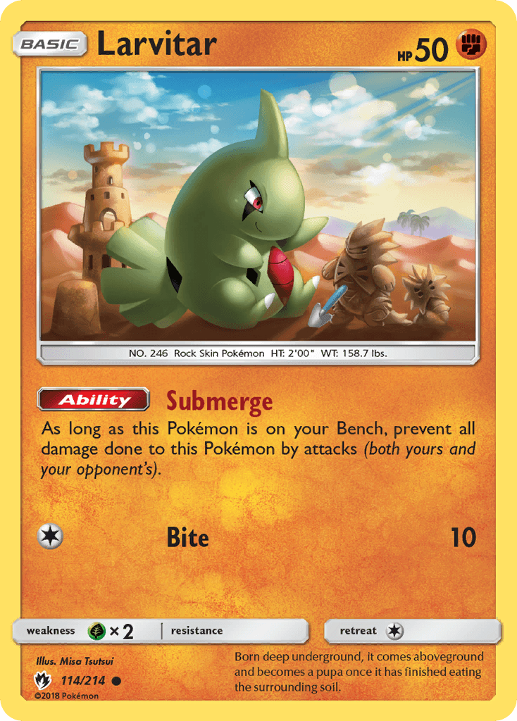 Larvitar Lost Thunder card