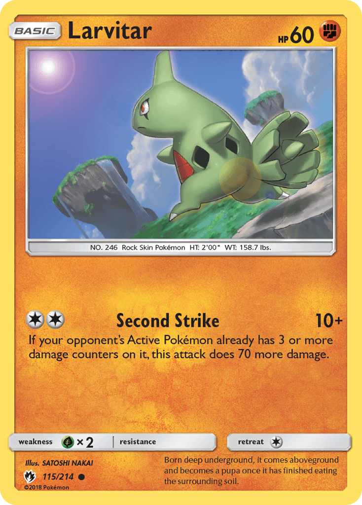 Larvitar Lost Thunder card