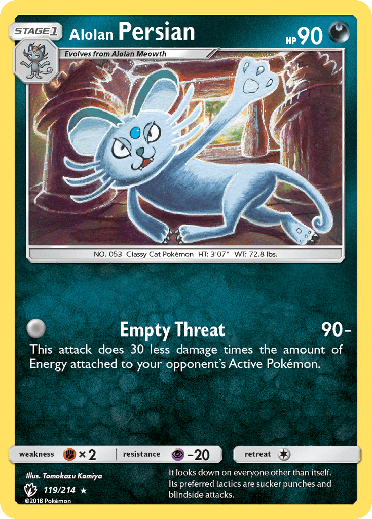Alolan Persian Lost Thunder card