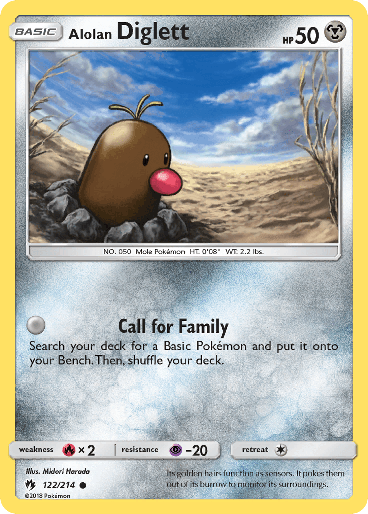Alolan Diglett Lost Thunder card