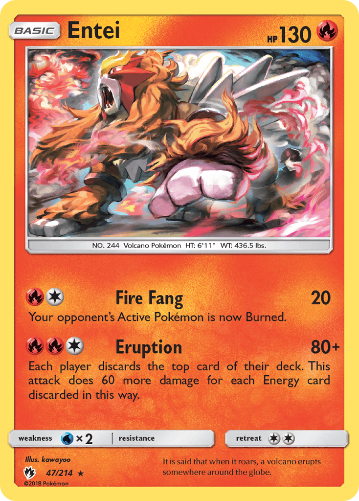 Entei Lost Thunder card