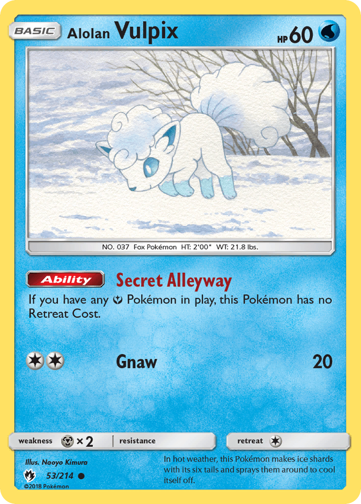 Alolan Vulpix Lost Thunder card